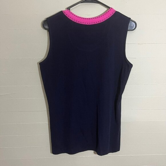 Misook Exclusively Ribbed Sleeveless Blouse SZ M - Picture 4 of 4